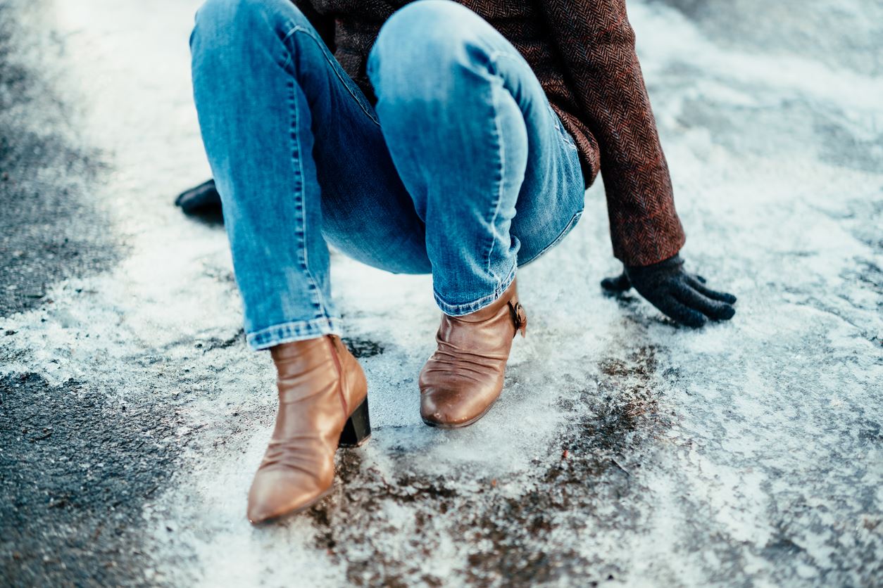 person falling on ice